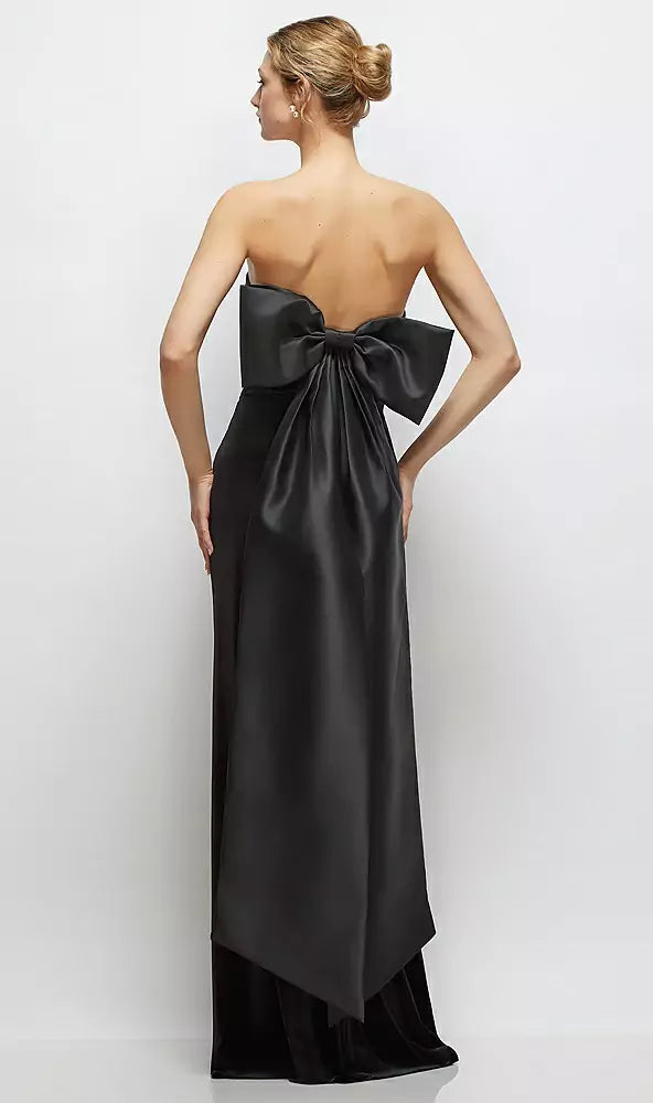 Vintage Column Strapless Sleeveless Backless Floor-Length Mother of the Bride Dress