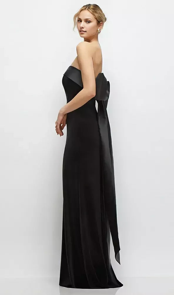 Vintage Column Strapless Sleeveless Backless Floor-Length Mother of the Bride Dress