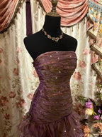 Vintage Mermaid Strapless Sleeveless Zipper Back Floor-Length Prom Dress