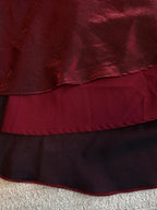 Vintage Mermaid Spaghetti Straps Ruffled Burgundy Tea-Length Prom Dress For Women Custom