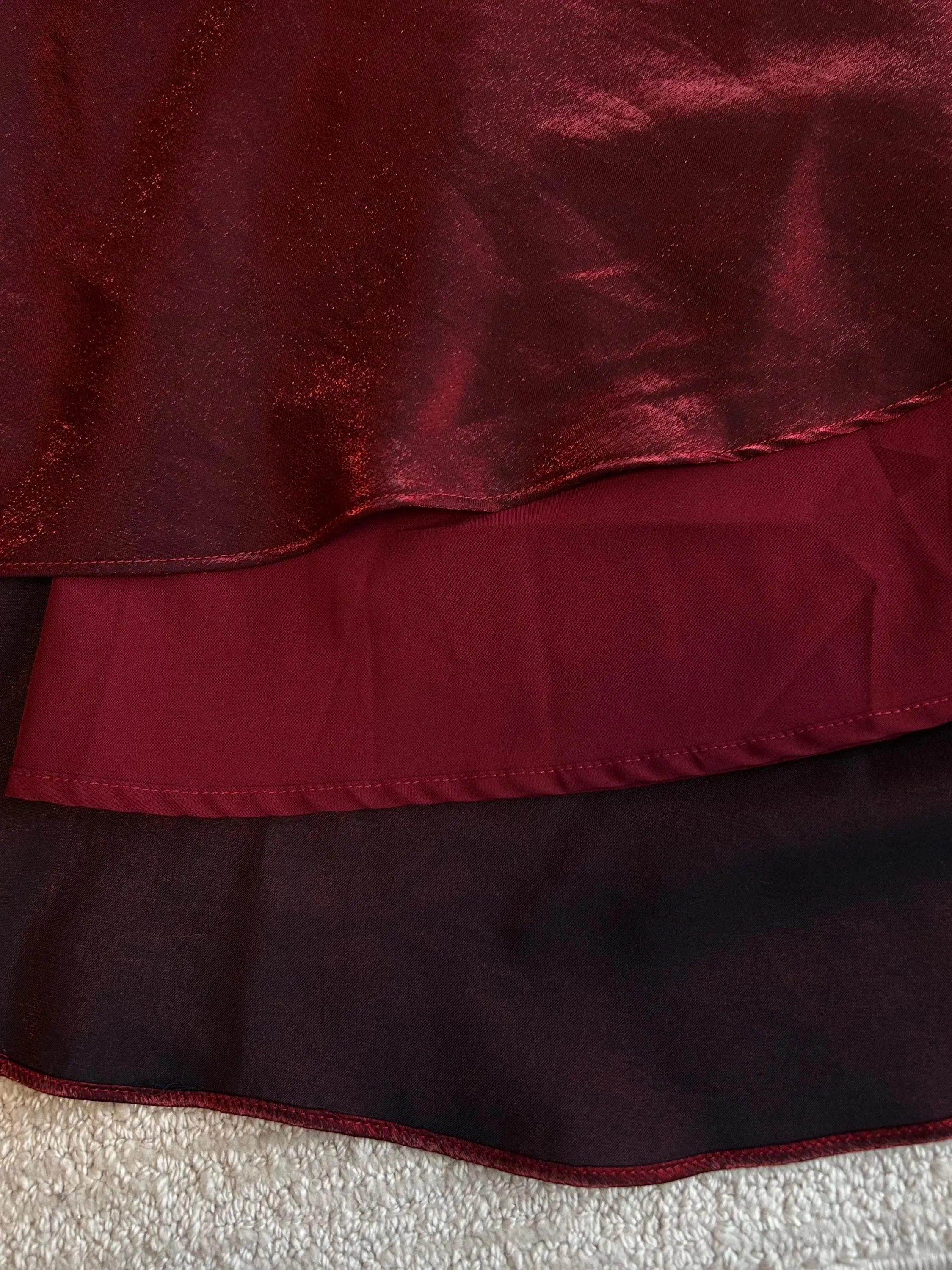 Vintage Mermaid Spaghetti Straps Ruffled Burgundy Tea-Length Prom Dress For Women Custom