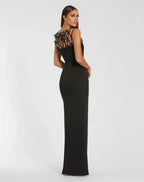 Vintage Mermaid/Trumpet Boat Neck Sleeveless Sheer Back Floor-Length Prom Dress