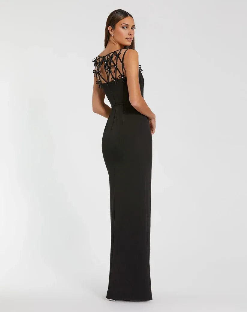 Vintage Mermaid/Trumpet Boat Neck Sleeveless Sheer Back Floor-Length Prom Dress