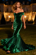 Vintage Mermaid/Trumpet Off the Shoulder Sleeveless Sweep/Brush Train Prom Dress