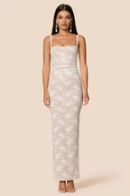Vintage Sheath/Bodycon Square Neck Sleeveless Open Back Ankle-Length Evening Dress