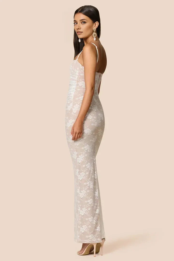 Vintage Sheath/Bodycon Square Neck Sleeveless Open Back Ankle-Length Evening Dress