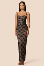 Vintage Sheath/Bodycon Square Neck Sleeveless Open Back Ankle-Length Evening Dress