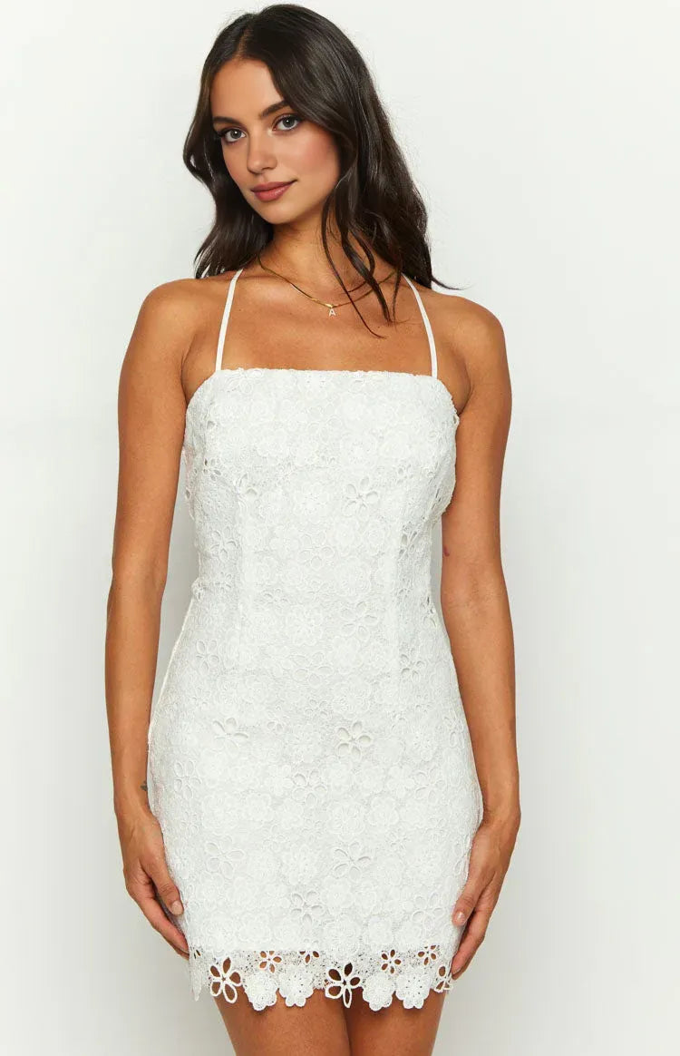Vintage Sheath/Column Spaghetti Straps Sleeveless Backless Above Knee Homecoming Dress