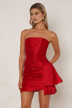Vintage Sheath/Column Strapless Sleeveless Zipper Up Short-Mini Homecoming Dress