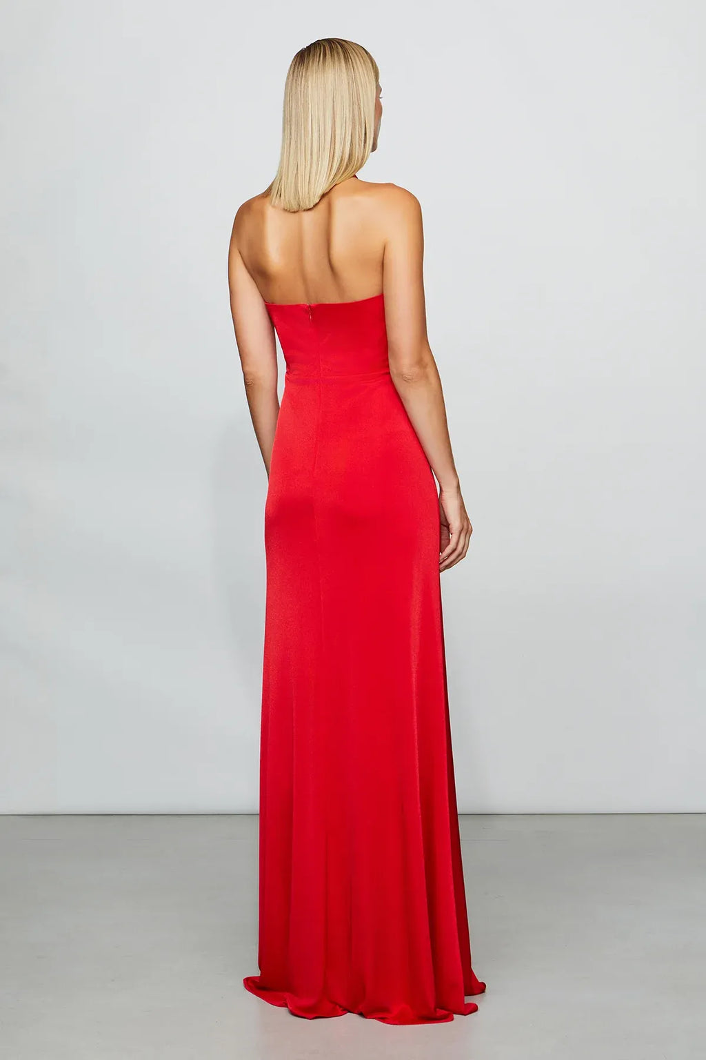 Vivacious Column Halter Neck Sleeveless Open Back Maxi Length For Adults Prom Dress