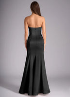 Vivid Mermaid Strapless Sleeveless Open Back Floor Length For Sale Prom Dress