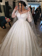 Luxurious Sweetheart Long Sleeve Applique A Line Wedding Dress For Brides Timeless Glamour