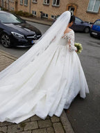 Luxurious Sweetheart Long Sleeve Applique A Line Wedding Dress For Brides Timeless Glamour