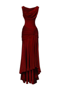 Dress Sheath Asymmetric Pleats Maxi Dress Sleeveless Elegant Back Full Coverage Prom Dress