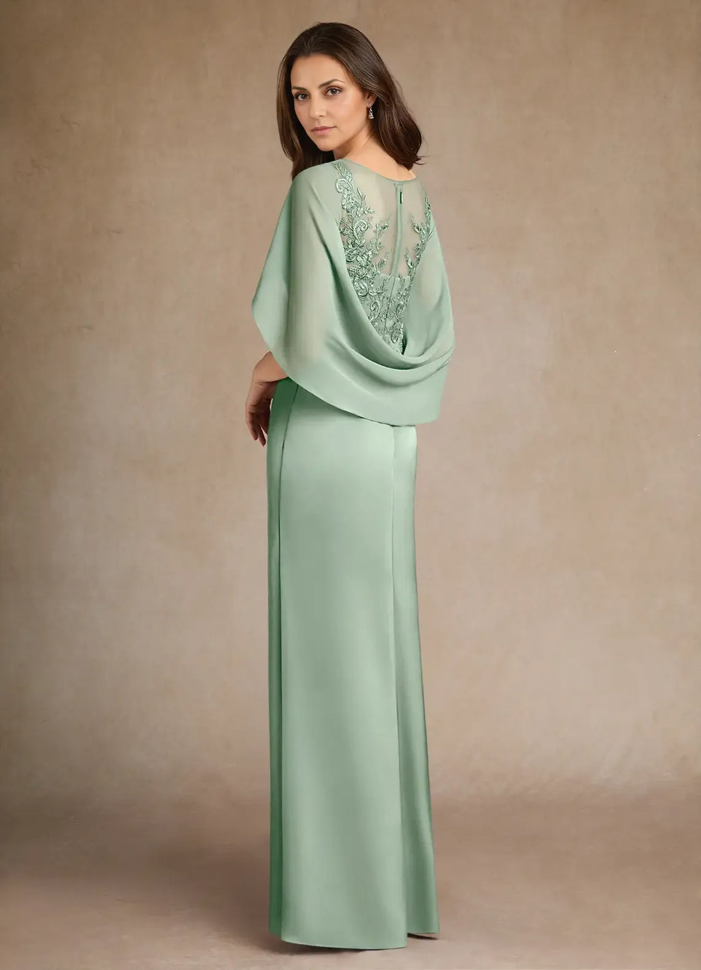 Dress A-Line Princess Boat Neck Pleated Maxi Dress Elegant Cap Sleeves Back Zip Mother of the Bride Dress