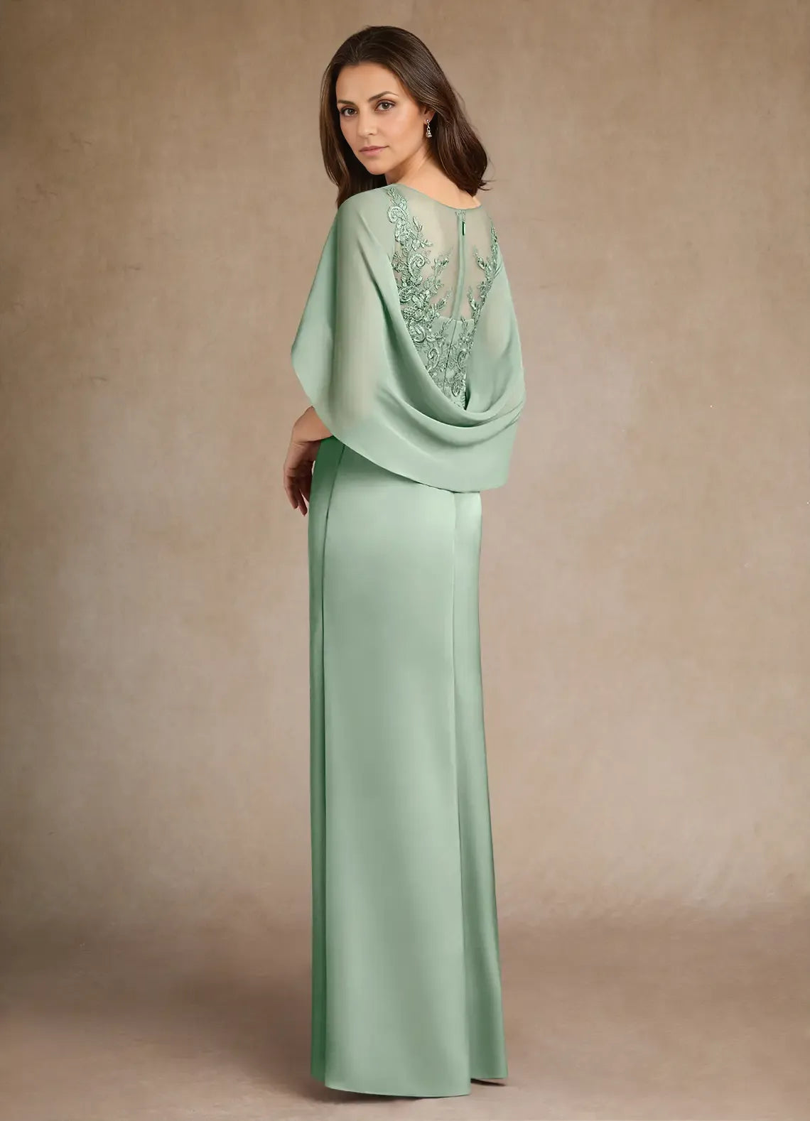 Dress A-Line Princess Boat Neck Pleated Maxi Dress Elegant Cap Sleeves Back Zip Mother of the Bride Dress