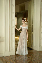 Dress A-line Asymmetric Neck Floor Length Maxi Dress Sleeveless Elegant Sparkle & Shine Backless Prom Dress
