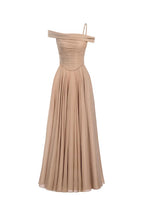 Dress A-line Spaghetti Straps Draped Floor Length Maxi Dress Sleeveless Elegant Pleated Prom Dress