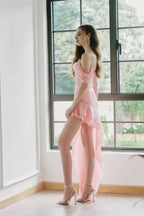 Dress Asymmetric Layered Floor Length Maxi Dress Sleeveless Elegant Spaghetti Straps Backless Prom Dress