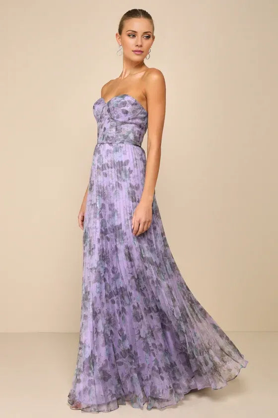 Ivory Dress Beautiful Multi Floral Print Maxi Dress Evening Dress A-Line Sleeveless Sweetheart Neck Prom Dress