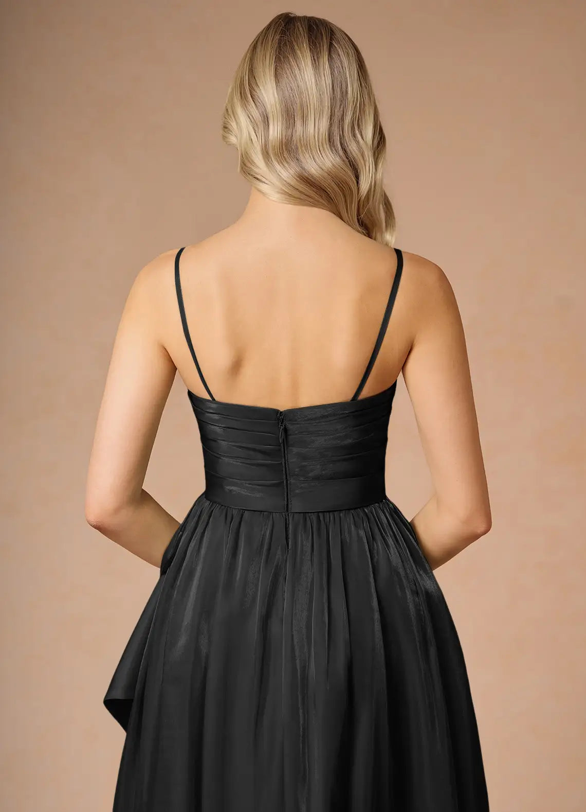 Black Dress Strapless Elegant Maxi Dress Sleeveless A-line Backless Prom Dress With Slit