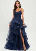 Dress Classic Ball-Gown/Princess V-Neck Sweep Train Prom Dresses Backless Sleeveless V Back Maxi Dress
