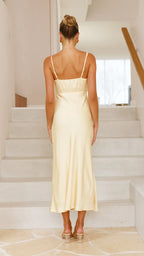 Dress Classic Cowl Neck Maxi Dress Champagne Mermaid Sleeveless Solid Color Sheath Open Back Prom Dress
