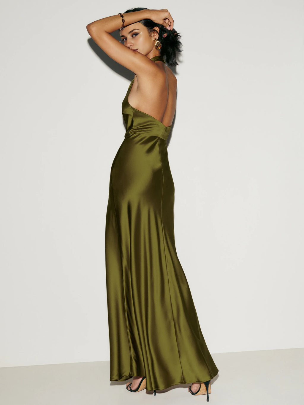Dress Classic Halter V Neck Sleeveless Straight Tube Prom Dress Maxi Dress Backless Evening Dress