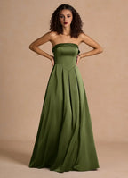 Dress Classic Off-the-Shoulder Elegant Maxi Dress Prom Dress Modern A-Line Pleats Evening Dress