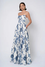 Dress Classic Puff Sleeves Strapless Neck Spaghetti Straps Evening Dress Bridesmaid Dress A-line Floor-Length Back Zip Prom Dress