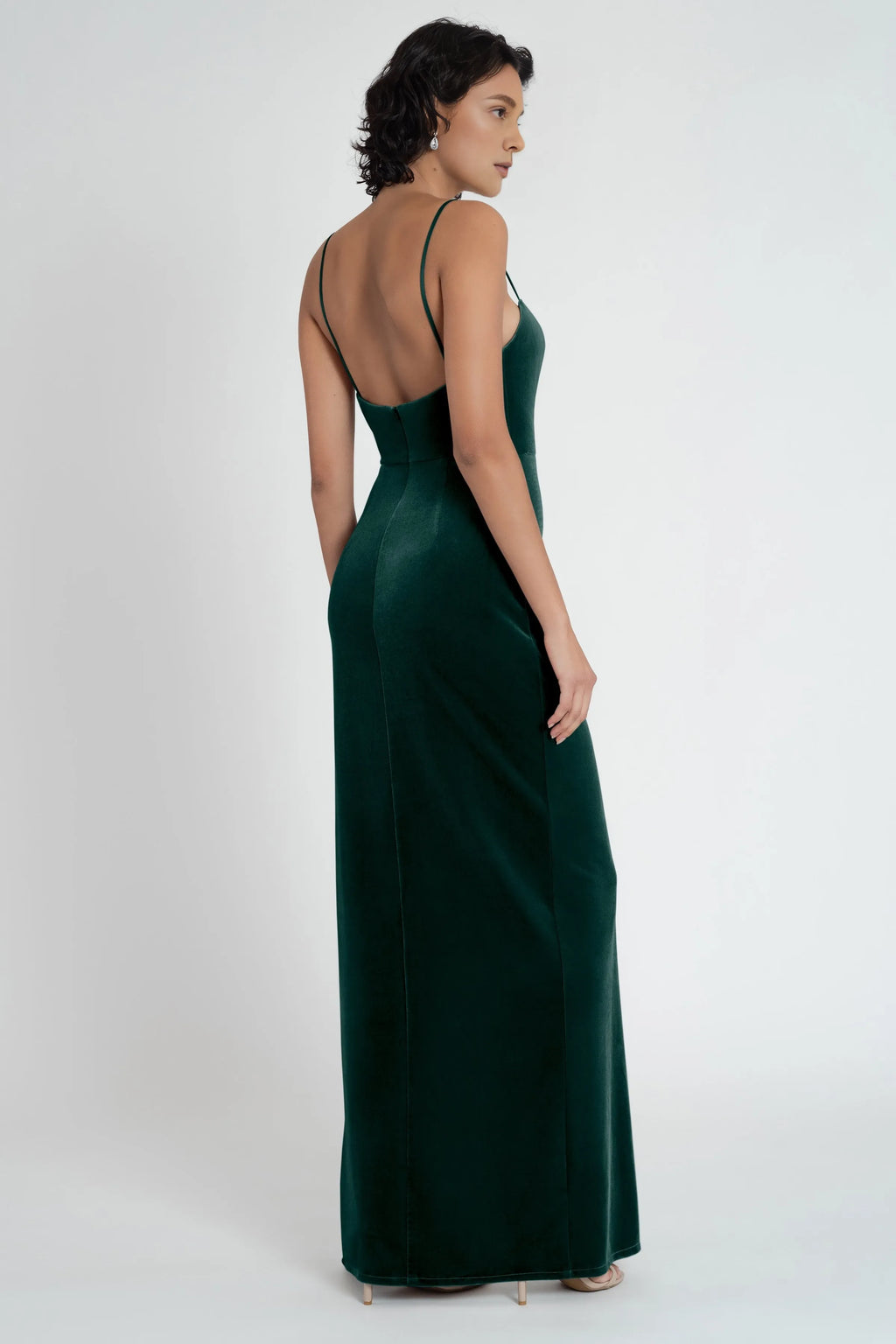 Dress Classic Straight Neck Spaghetti Straps Evening Dress Bridesmaid Dress Slim Floor-Length Side Slit Prom Dress