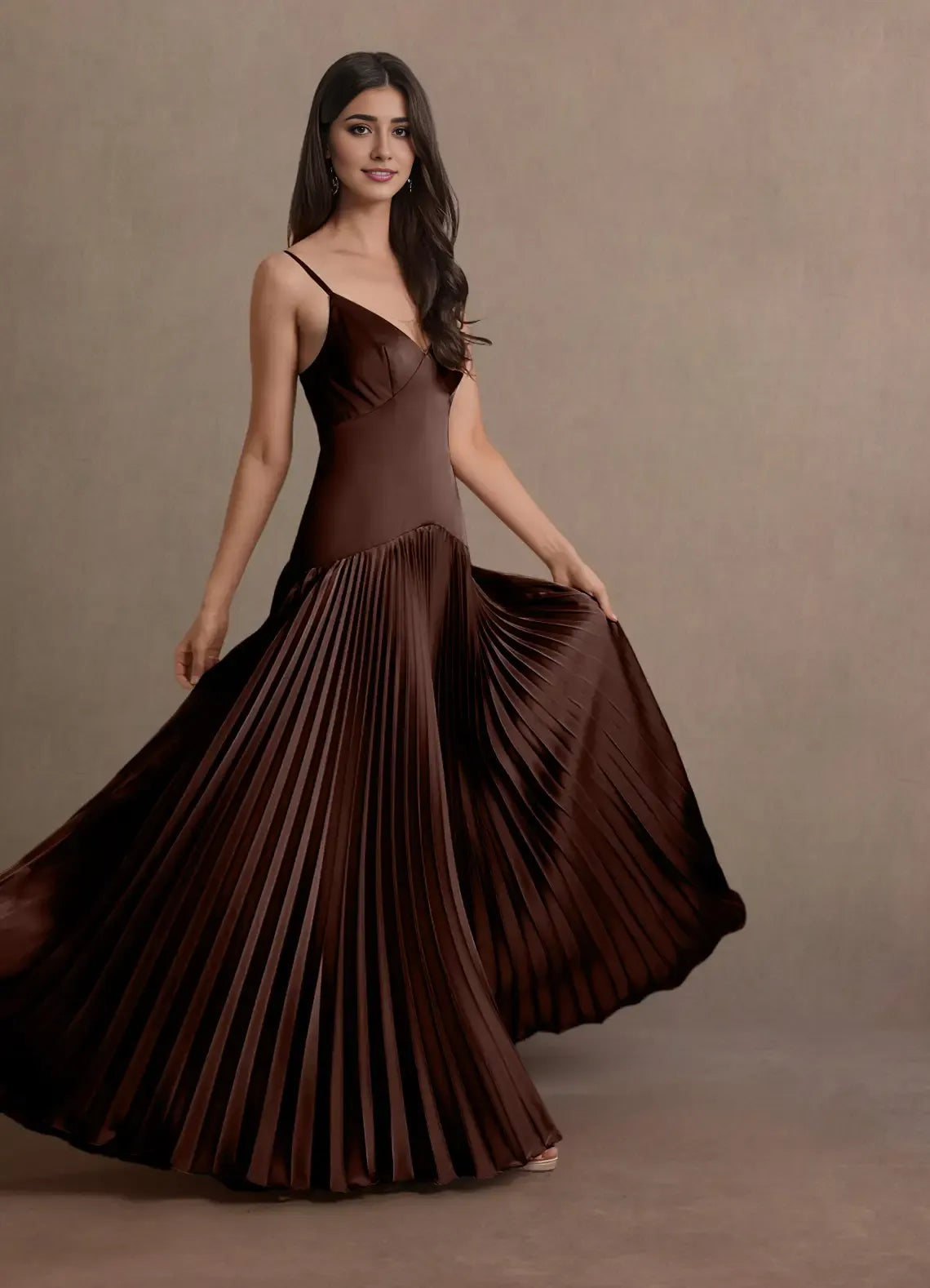 Blue Dress Spaghetti Straps V Neck Elegant Maxi Dress Prom Dress Sleeveless Backless A-Line Evening Dress