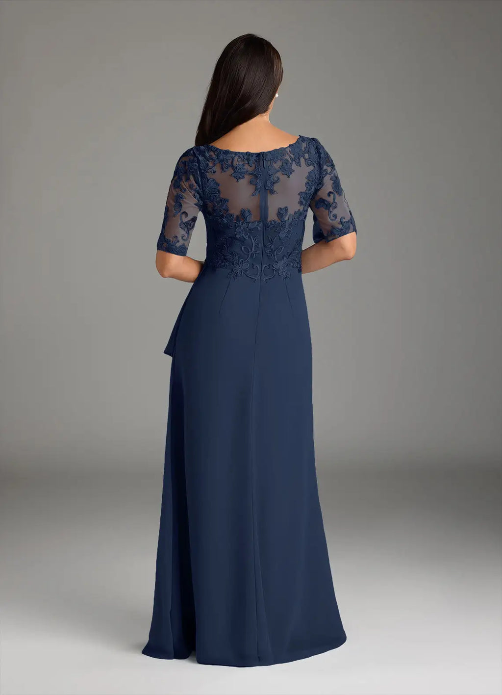 Navy Dress Dark V-Neck A-Line Mother Of The Bride Evening Dress Elegant Short Sleeve Plus Size Mother Of The Groom Dresses