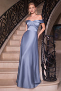Dress Elegant A-Line Off the Shoulder Sleeveless Formal Dress Strapless Full Length Prom Dress