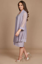 Dress Elegant Long Sleeves Prom Dress Round Neck Short Mother Of The Bride Plus Size Dress