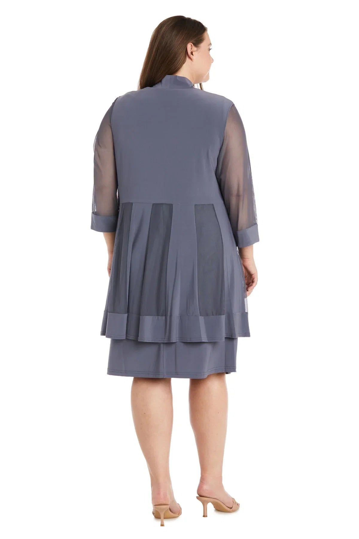 Dress Elegant Long Sleeves Prom Dress Round Neck Short Mother Of The Bride Plus Size Dress