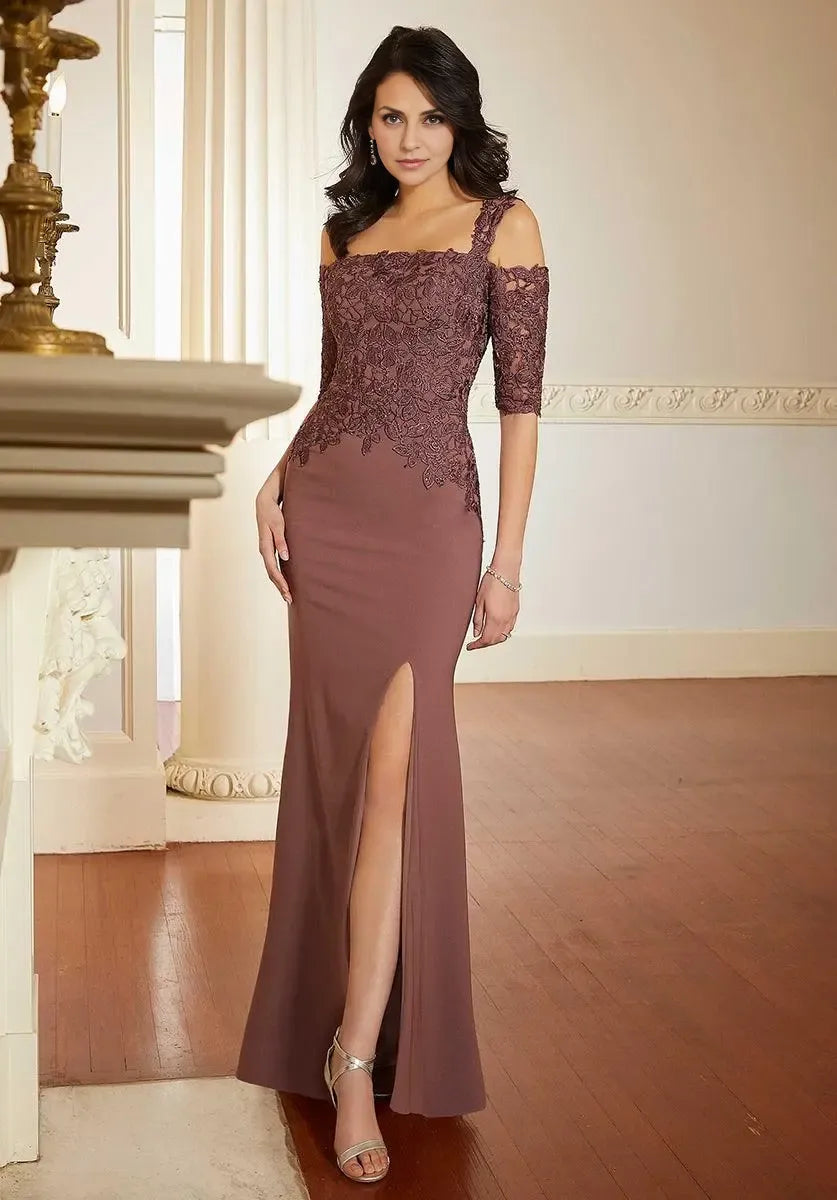 Dress Elegant Off-the-Shoulder Prom Dress Mermaid Full Length Mother Of The Bride With Applique
