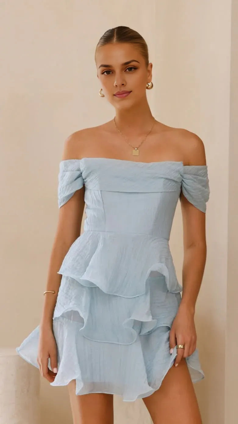 Pink Dress Elegant Off the Shoulder Mini Dress A-line Backless Solid Color Sleeveless Homecoming Dress