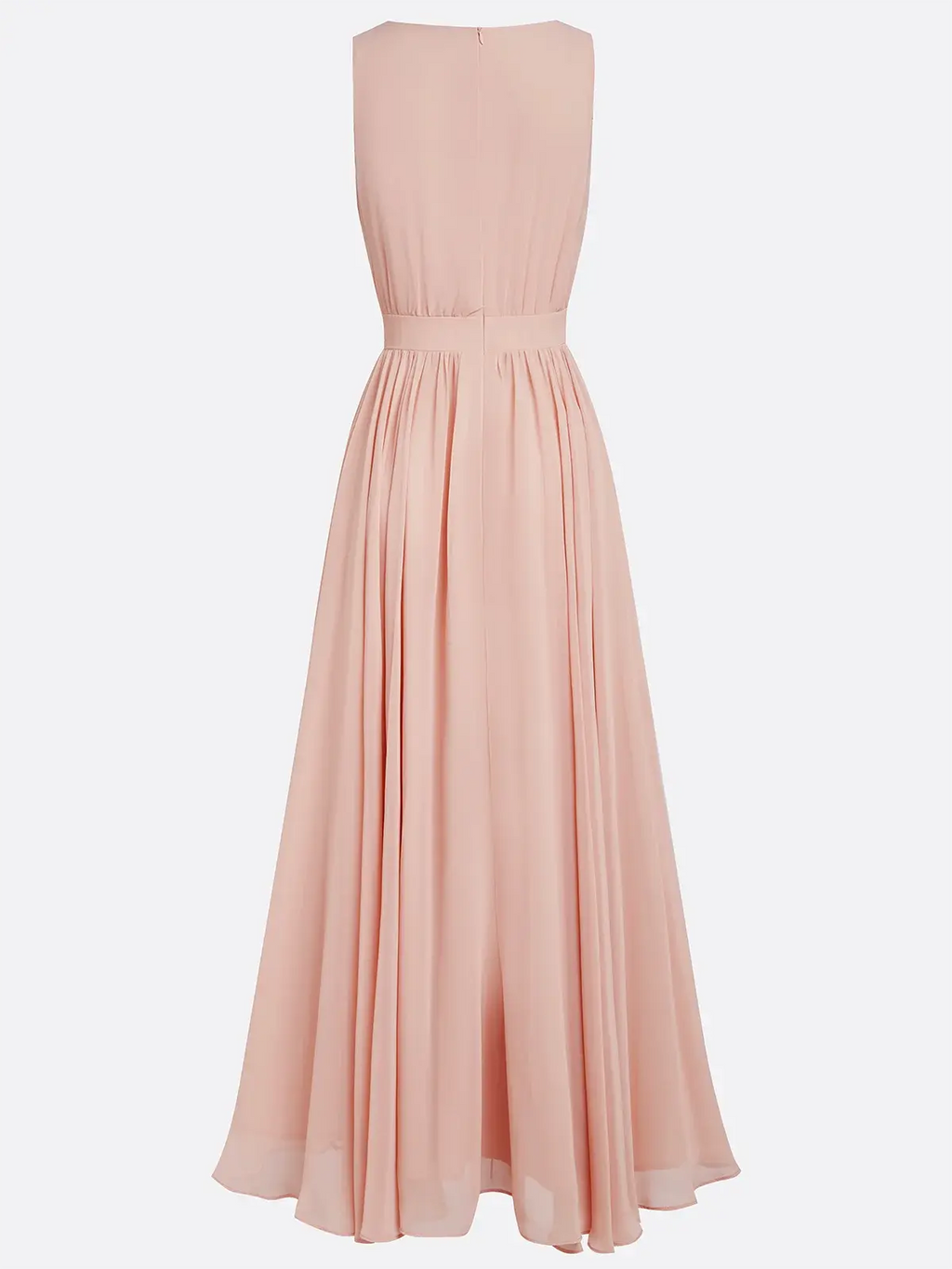 Pink Dress Elegant 3D Floral Ruched V Neck A-Line Maxi Pleats Dress Prom Dress