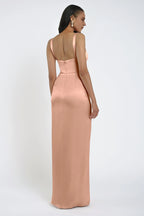 Dress Elegant Square Neck Open Back Evening Dress Regular Straps Sheath Slit Sleeveless Prom Dress