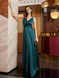 Dress Elegant Spaghetti Straps Sleeveless Dress V-Neck Backcless Birthday Party Prom Maxi Dresses