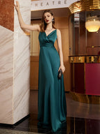 Dress Elegant Spaghetti Straps Sleeveless Dress V-Neck Backcless Birthday Party Prom Maxi Dresses