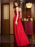 Dress Elegant Spaghetti Straps Sleeveless Dress V-Neck Backcless Birthday Party Prom Maxi Dresses