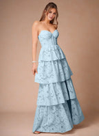 Dress Elegant Spaghetti Straps Sleeveless Romantic Appliques Evening Dress Floor Length Slit Prom Dress