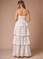 Dress Elegant Spaghetti Straps Sleeveless Romantic Appliques Evening Dress Floor Length Slit Prom Dress