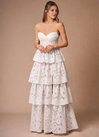 Dress Elegant Spaghetti Straps Sleeveless Romantic Appliques Evening Dress Floor Length Slit Prom Dress