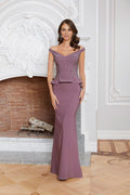Dress Elegant V Neck Sleeveless Prom Dress Mermaid Full Length Ruffle Mother Of The Bride With Train