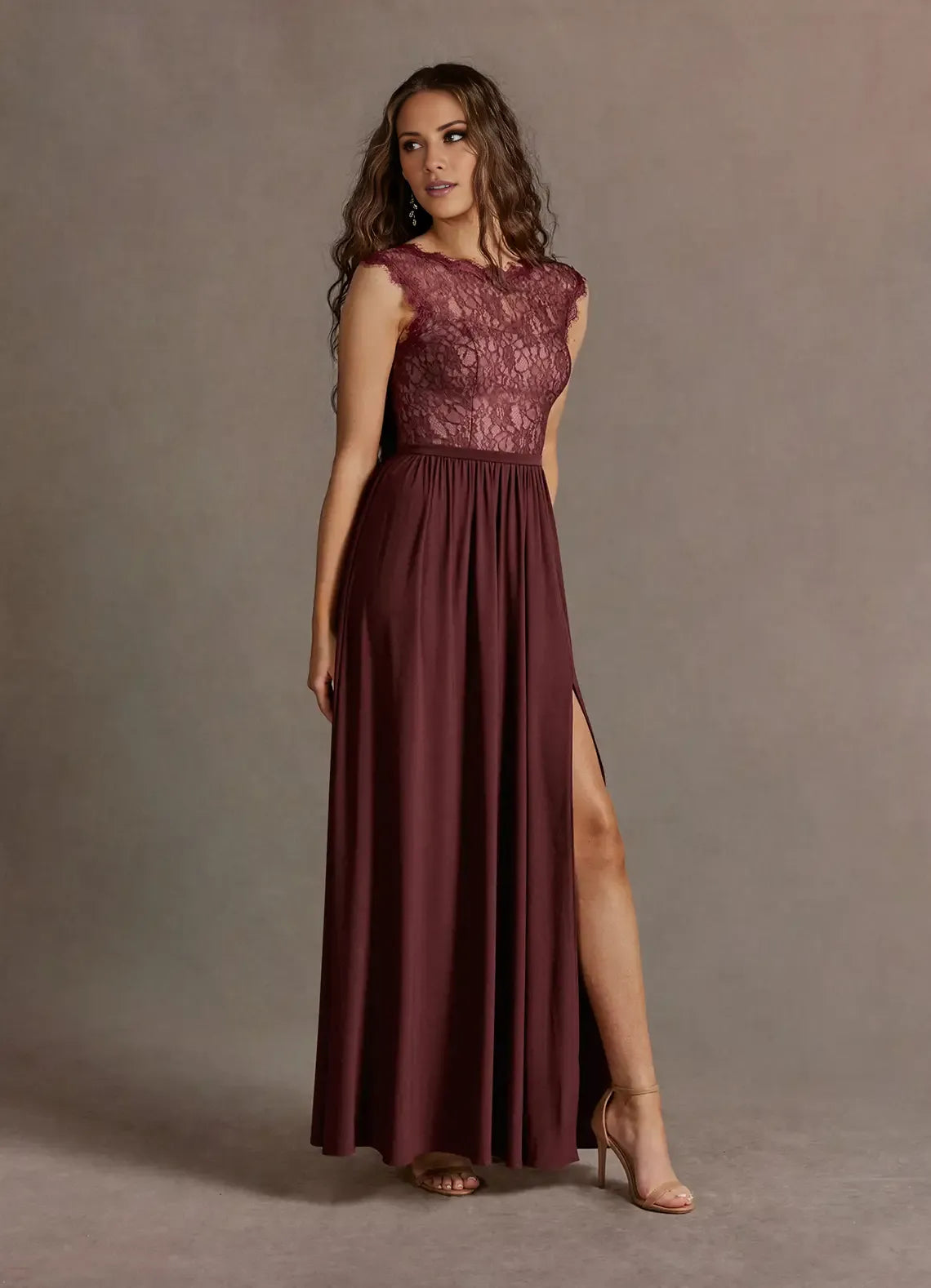 Black Dress Elegant Boat Neck Appliques Maxi Dress Sleeveless Slit A-Line V Back Prom Dress
