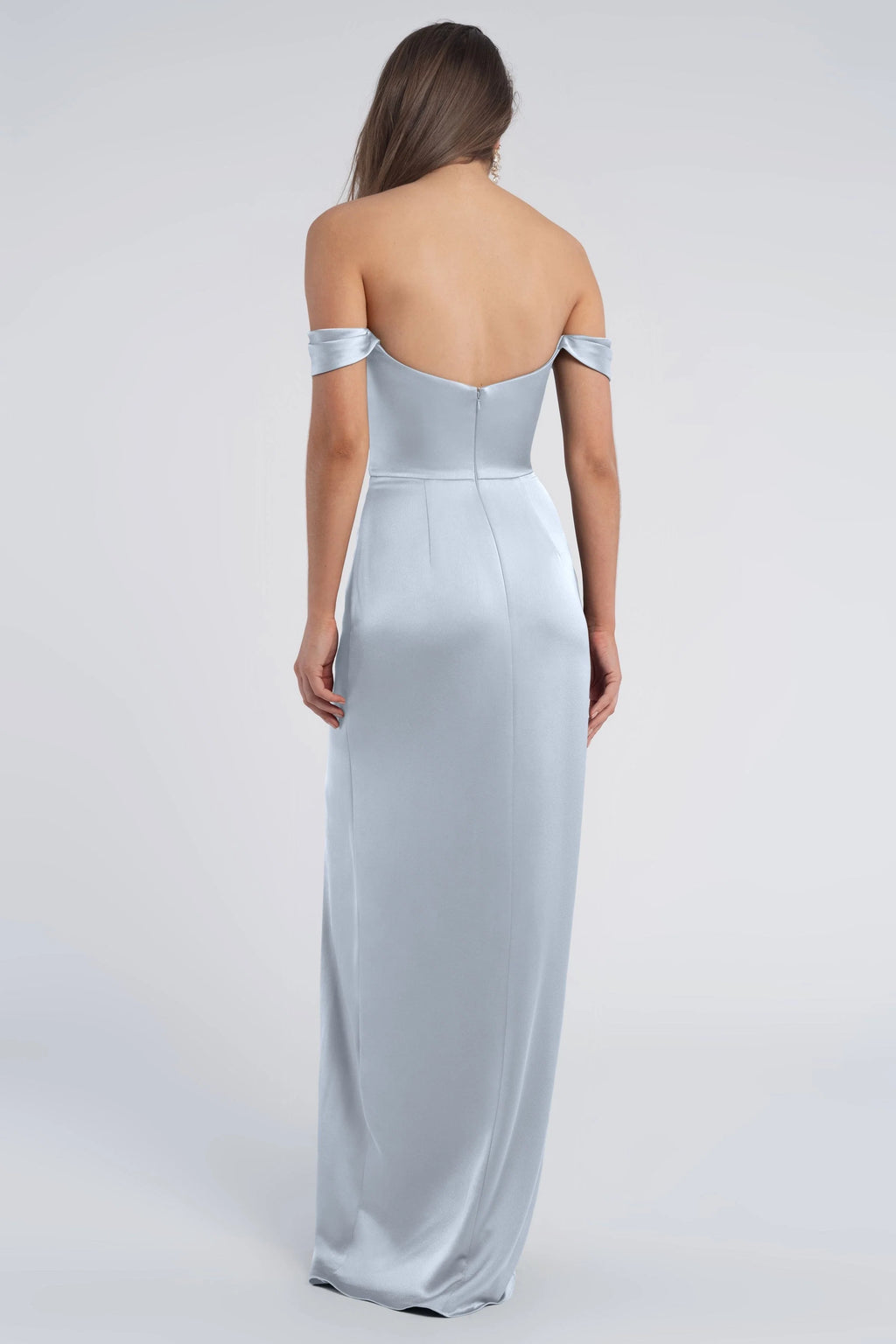 Dress Fashion Cowl Neck Off The Shoulder Sleeve Open Back Evening Dress Bridesmaid Dress Floor-Length Sheath Slit Prom Dress