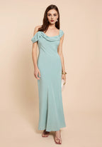 Dress Fashion Irregular Straps Evening Dress Sleeveless Open Back Solid Color Sheath Prom Dress